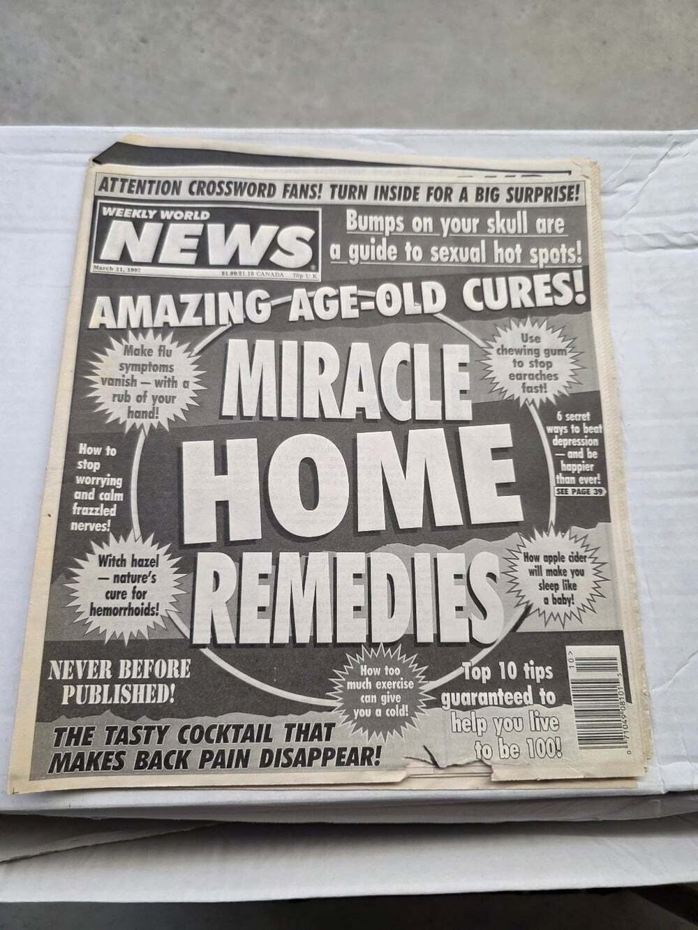 Weekly World News Newspaper March 31 1987 Miracle Home Remedies Tabloid